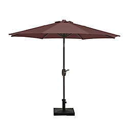 Westin Outdoor Avalon 9-Foot Octagonal Market Umbrella with Concrete Base in Coffee