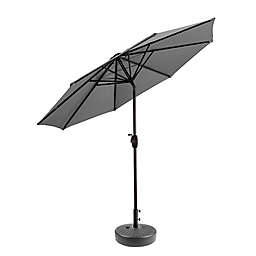 Westin Outdoor Avalon 9-Foot Octagonal Patio Market Umbrella with Base in Grey