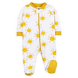 Lamaze® Size 9M Yellow Suns Organic Cotton Long Sleeve Sleep 'N Play in White/Yellow
