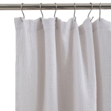The Threadery&trade; 72-Inch x 72-Inch Linen/Cotton Standard Shower Curtain in Bright White. View a larger version of this product image.