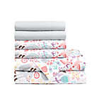 Alternate image 1 for Lush D&eacute;cor Pixie Fox Twin Sheet Set in Grey/Pink