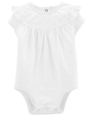 OshKosh B'Gosh&reg; Jersey Eyelet Bodysuit in Ivory