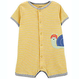 carter's® Size 9M Snail Cotton Snap-Up Romper in Yellow