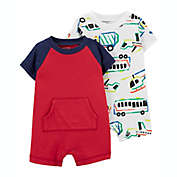 carter&#39;s&reg; 2-Pack Cotton Rompers in Cardinal Red