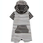 Alternate image 0 for carter&#39;s&reg; Striped Cotton Hooded Romper in Black/White