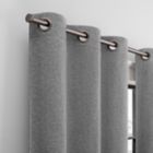Alternate image 2 for Brookstone&trade; Debray 84-Inch Grommet 100% Blackout Curtain Panels in Nickel (Set of 2)
