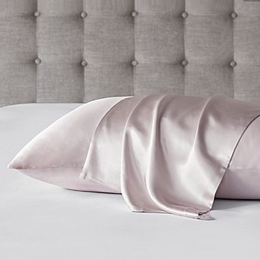 Madison Park&reg; Silk 100% Mulberry King Pillowcase in Pink. View a larger version of this product image.