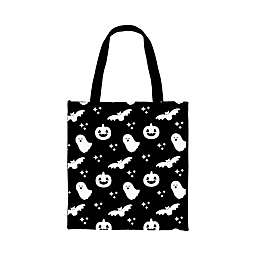 H for Happy™ 14-Inch Glow in the Dark Bats Canvas Bag in White/Black