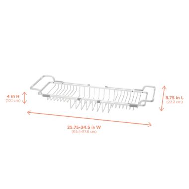 Squared Away&trade; NeverRust&reg; Aluminum Bathtub Caddy in Satin Chrome. View a larger version of this product image.