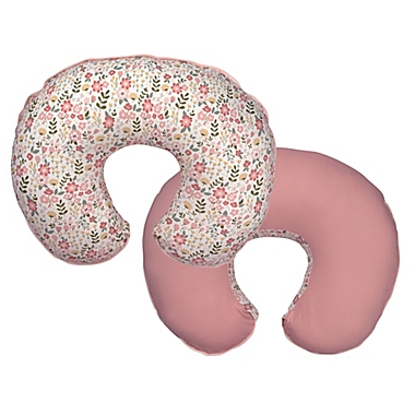 Boppy&reg; Organic Cotton Nursing Pillow Cover in Blush Garden. View a larger version of this product image.