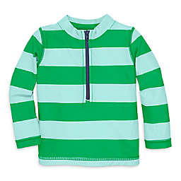 Primary® Unisex  Size 18-24M Bold Stripe Baby Rash Guard in Green Apple/Mist