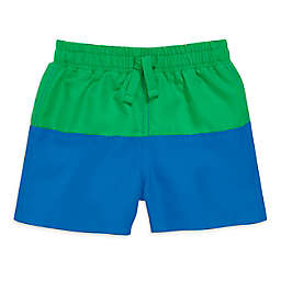 Primary® Unisex  Size 6-12M Color Block Baby Swim Trunk in Blueberry/Green Apple