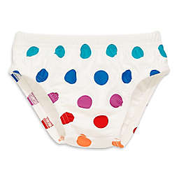 Primary® Unisex  Rainbow Dot Swim Diaper in Ivory/Rainbow Dot