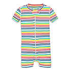Alternate image 0 for Primary&reg; Unisex  Size 18-24M Mini Stripe Organic Cotton Shortie Zip Romper in Rainbow