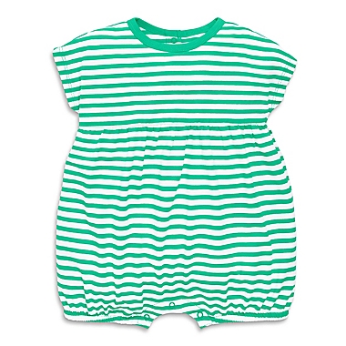 Primary&reg; Unisex  Size 6-12M Stripe Bubble Romper in Clover/White. View a larger version of this product image.