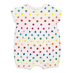 Primary® Unisex  Size 12-18M Dot Bubble Romper in Ivory/Rainbow Dot