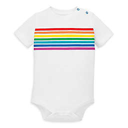 Primary® Unisex  Placed Stripes Cotton Bodysuit in Rainbow
