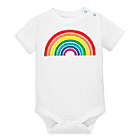 Alternate image 0 for Primary&reg; Unisex  Size 9-12M Rainbow Graphic Cotton Bodysuit in White/Rainbow