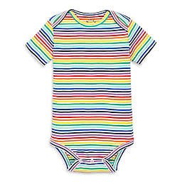 Primary® Unisex  Newborn Mini Stripe Organic Cotton Bodysuit in Rainbow