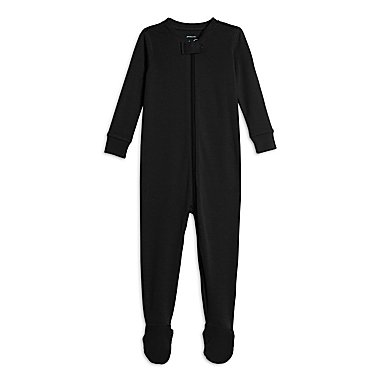 Primary&reg; Unisex  Size 0-3M Signature Organic Cotton Zip Footie in Black. View a larger version of this product image.