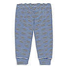 Alternate image 0 for Primary&reg; Unisex  Size 6-12M Mini Stripe Organic Cotton Baby Pant in Cobalt/Ivory