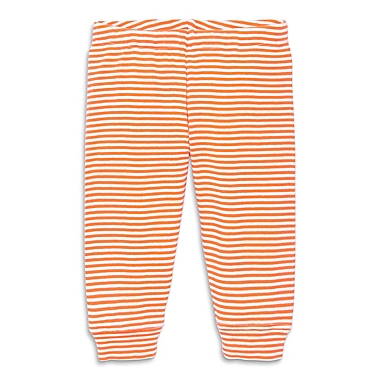 Primary&reg; Unisex  Size 6-12M Mini Stripe Organic Cotton Baby Pant in Cantaloupe/Ivory. View a larger version of this product image.