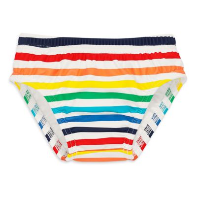 Primary&reg; Unisex  Rainbow Stripe Swim Diaper in Ivory/Rainbow