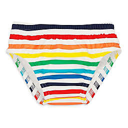 Primary® Unisex  Rainbow Stripe Swim Diaper in Ivory/Rainbow
