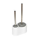 Alternate image 0 for Simply Essential&trade; Metal/Plastic Toilet Brush and Plunger Set in White/Silver