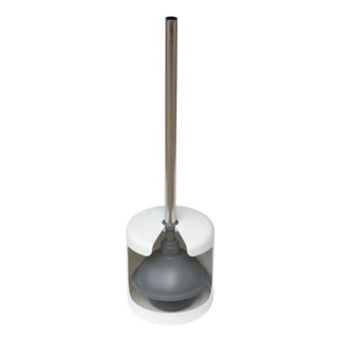 Simply Essential&trade; Metal/Plastic Plunger in White. View a larger version of this product image.