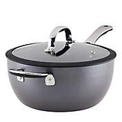 Rachael Ray&reg; Cook + Create Nonstick 4.5 qt. Hard Anodized Covered Saucier with Helper Handle
