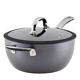 Rachael Ray® Cook + Create Nonstick 4.5 qt. Hard Anodized Covered Saucier with Helper Handle