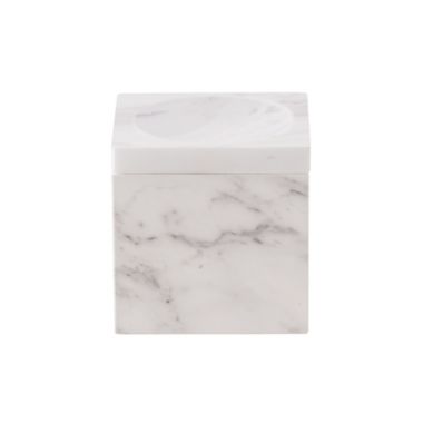 The Threadery&trade; White Marble Bath Jar. View a larger version of this product image.