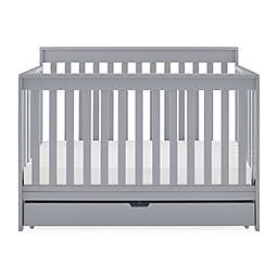 Delta Children Mercer Deluxe 6-in-1 Convertible Crib with Trundle in Grey
