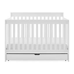Delta Children Mercer Deluxe 6-in-1 Convertible Crib with Trundle in Bianca White