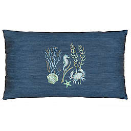 Linum Home Textiles Aaron Decorative Lumbar Pillow Cover in Denim Blue