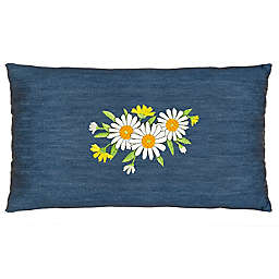 Linum Home Textiles Daisy Decorative Lumbar Pillow Cover in Denim Blue