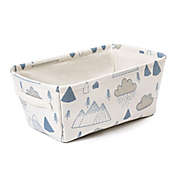 Closet Complete Small Canvas Mountain Print Storage Caddy in Blue