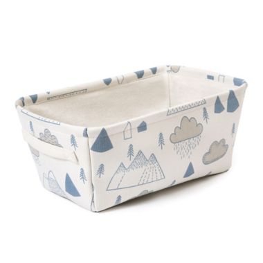Closet Complete Small Canvas Mountain Print Storage Caddy in Blue. View a larger version of this product image.