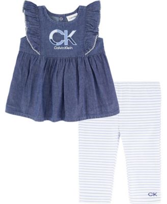 Calvin Klein&reg; 2-Piece CK Logo Tunic and Legging Set in Chambray