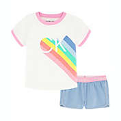 Calvin Klein&reg; 2-Piece CK Logo T-Shirt and Shorts Set in Rainbow