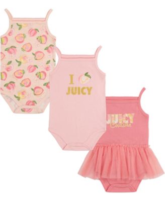 Juicy Couture&reg; 3-Pack Sleeveless Bodysuits in Pink