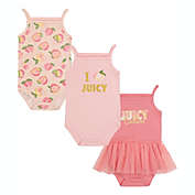 Juicy Couture&reg; 3-Pack Sleeveless Bodysuits in Pink