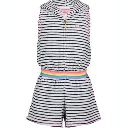 Juicy Couture® Size 3T Striped Hoodie Romper in Black/White