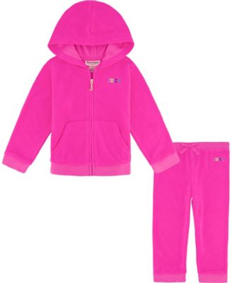 Juicy Couture&reg; 2-Piece Zip Hoodie and Jogger Set in Fuchsia