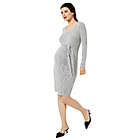 Alternate image 0 for A Pea in the Pod&reg; Large Sash Front Brushed Hacci Maternity Dress in White/Grey