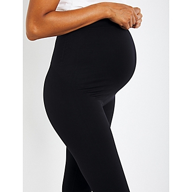A Pea in The Pod&reg; Medium Maternity Seamless Compression Legging in Black. View a larger version of this product image.