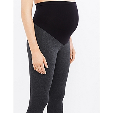 A Pea in the Pod Small Luxe Essentials Ultra Soft Crop Maternity Leggings in Grey. View a larger version of this product image.