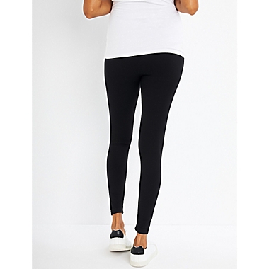 A Pea in The Pod&reg; Maternity Seamless Compression Legging in Black. View a larger version of this product image.