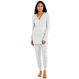 A Pea in the Pod® Super Soft Je T'aime Maternity Pajama Set in Heather Grey